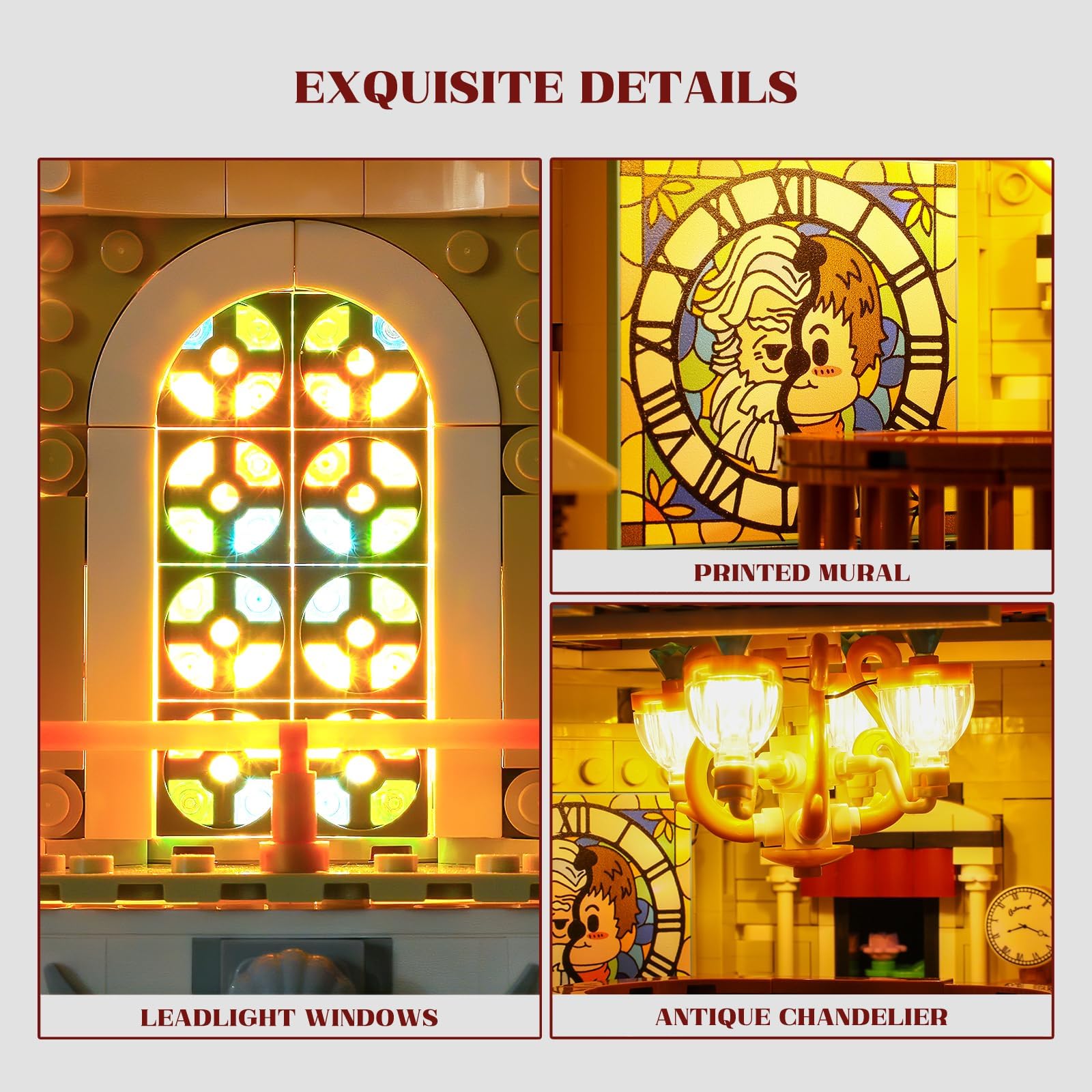 FUNWHOLE Antique-Store Lighting Building-Bricks Set - City Town Corner Collectibles Shop LED Light Modular Building Model Set 2847 Pcs for Adults and Teen - Image 3