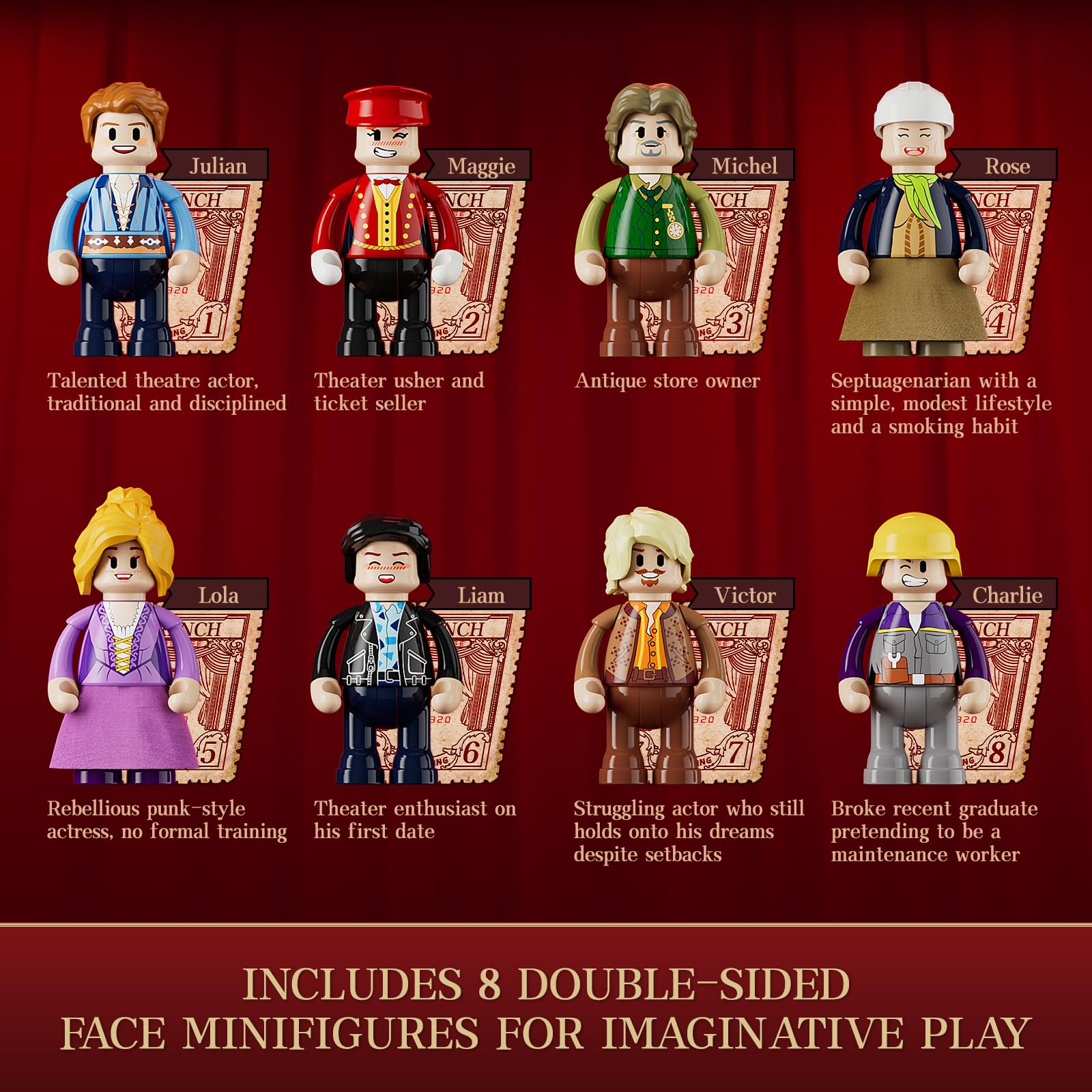 FUNWHOLE Balcony-Theatre Lighting Building-Bricks Set - City Town Creator House with LED Light Multi-Form Modular Collectible Display Kit 2445 Pcs for Adults and Movie Lovers - Image 5