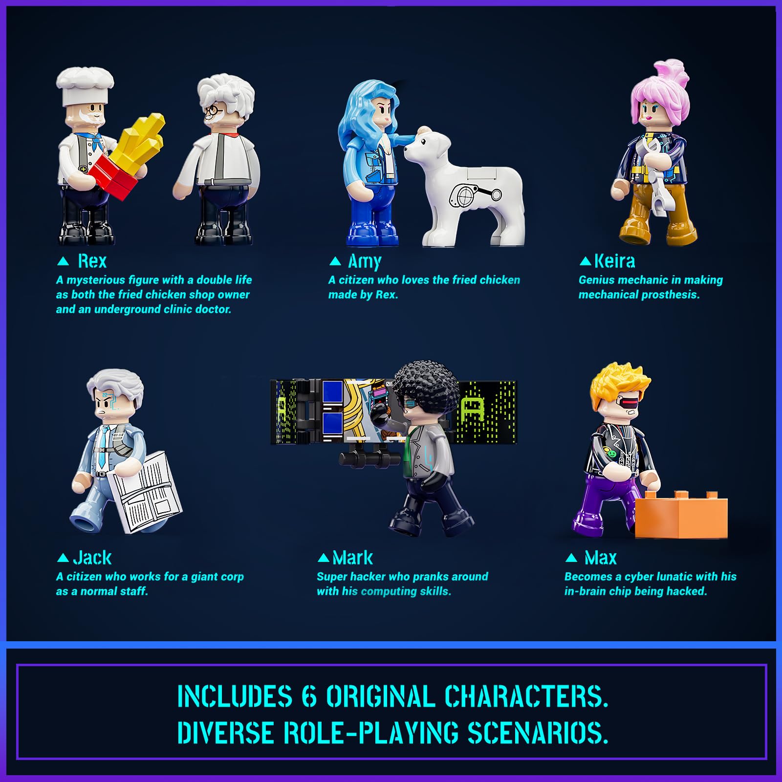 FUNWHOLE Cyberpunk Mansion Lighting Building-Bricks Set - 2524 Pcs Future City Modular Buildings Set Display Idea for Adults and Sci-fi Lovers - Image 7