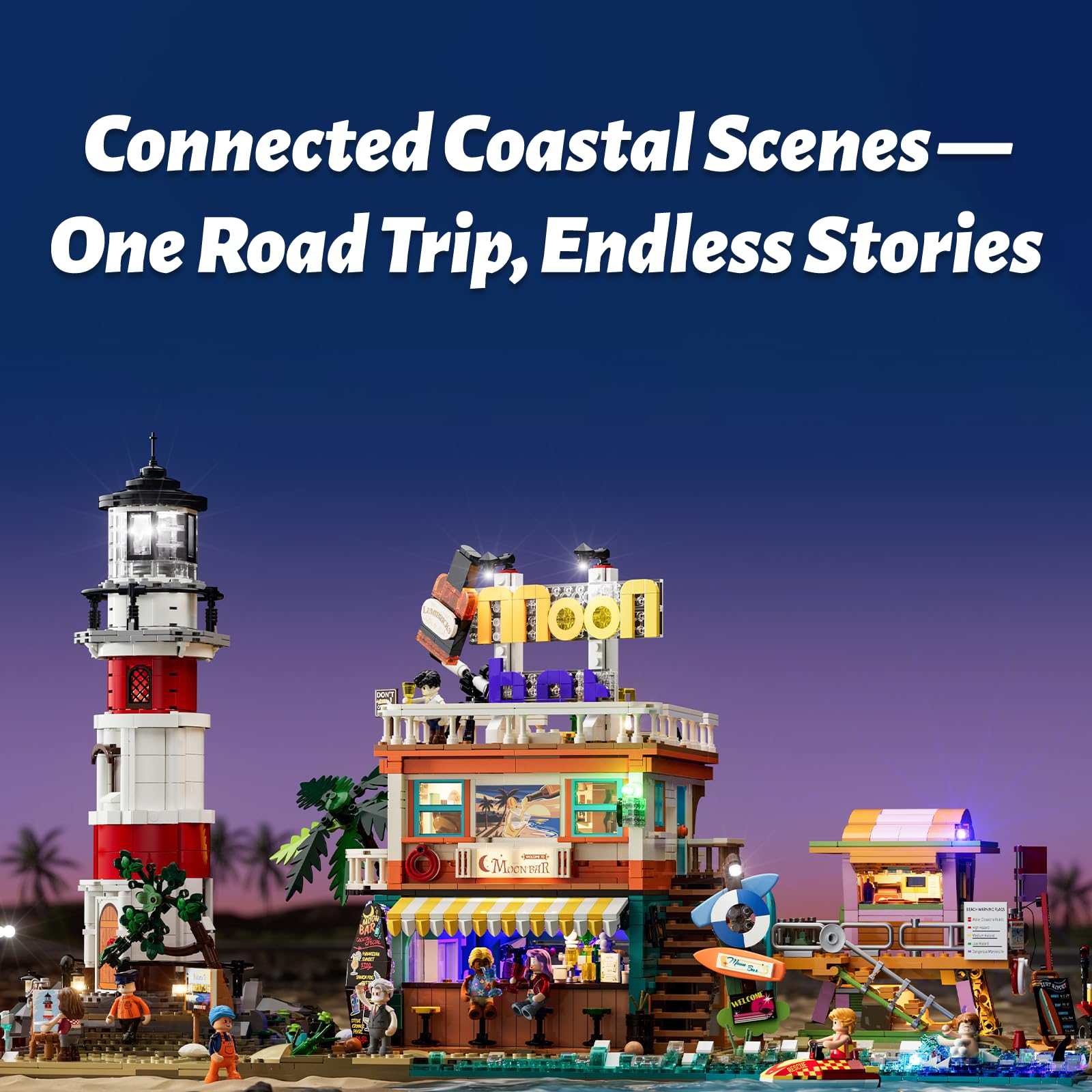 Lumibricks Beach Lifeguard Tower Lighting Building Bricks Set - 1015 Pcs Road Trip Lifeguard Tower Light Construction Building Model Set for Adults and Travelling Lovers - Image 9