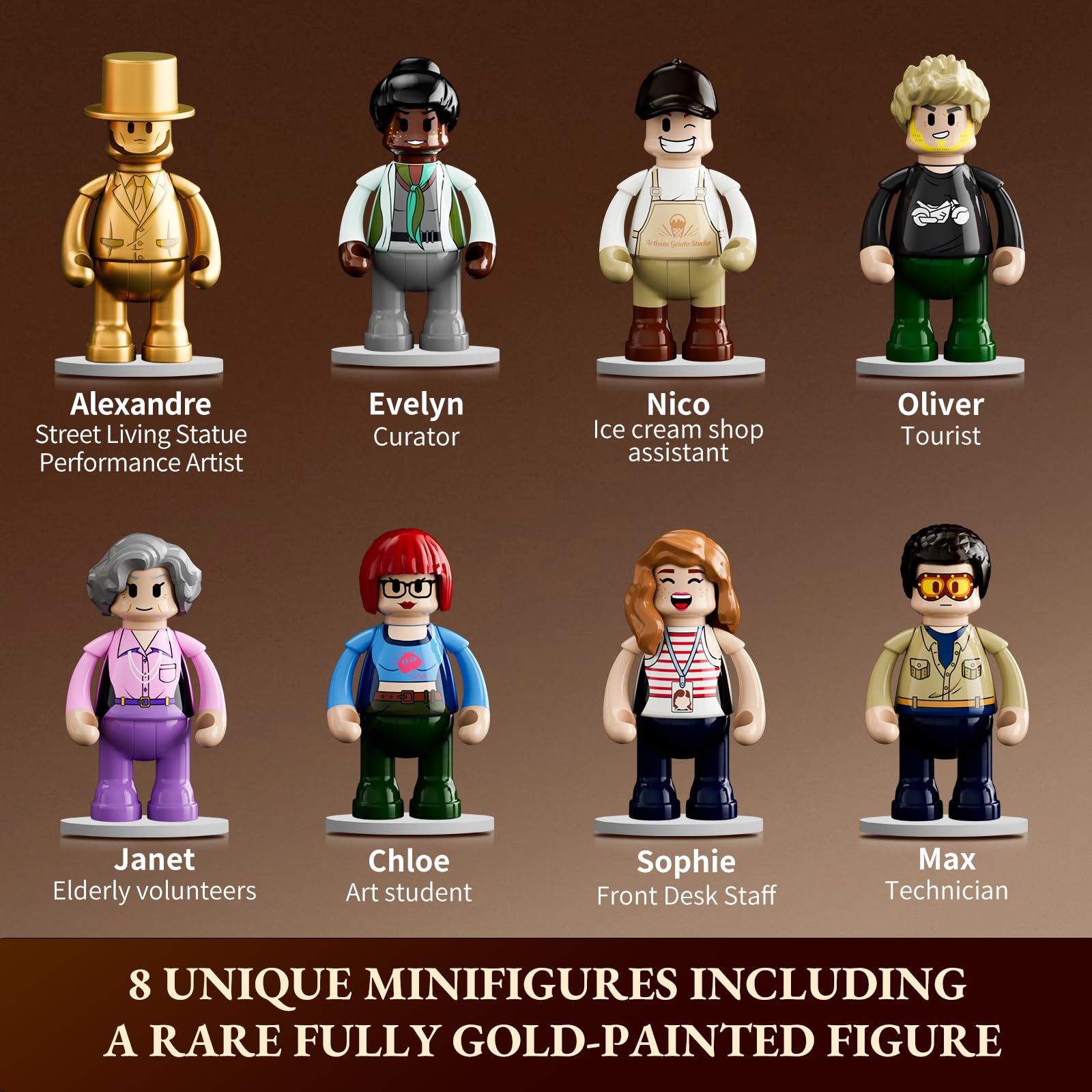 Lumibricks Brick Art Gallery Lighting Building Bricks Set - Town Life City Modular Collection Kit with Minifigures 3400 Pcs for Adults & Teen & Visual Art Lovers - Image 5