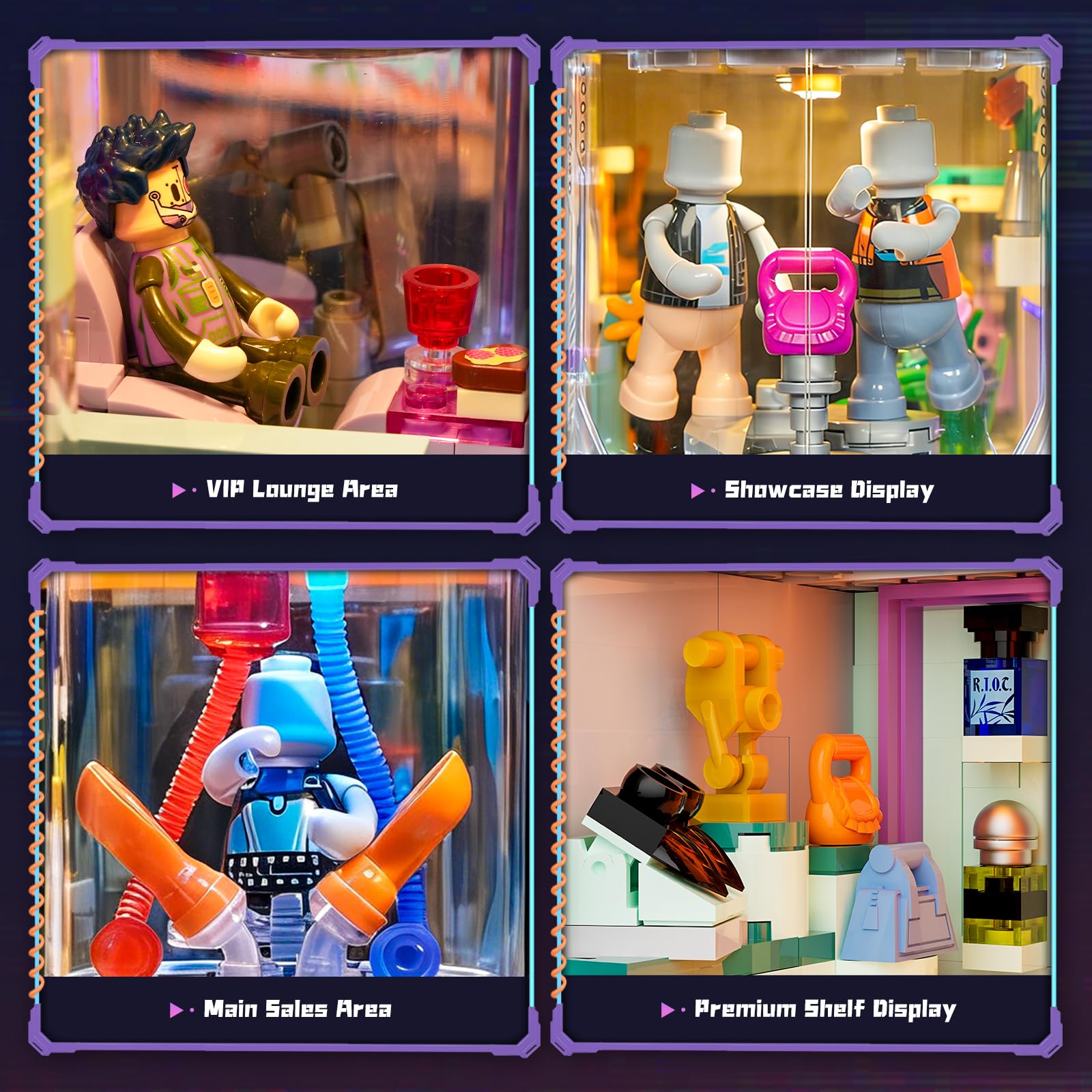 Lumibricks Cyber Couture Galleria Building Set - Cyberpunk Neon City Future Style Toy with Light Kit for Home Decor - Amazing Gift Idea for Boys & Girls, Adults & Sci-fi Lovers, 2701 Pcs - Image 5