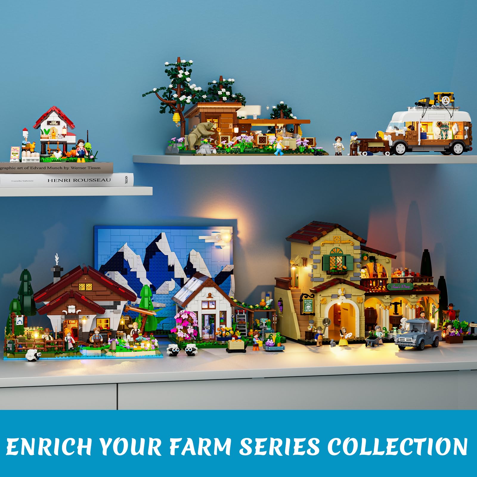 Lumibricks Farm Shepherd's-Cottage Lighting Building-Bricks-Set - Farm Life Sheep Stone House Collection LED Light Cottage Model Display Set 2265 Pcs for Adults - Image 7