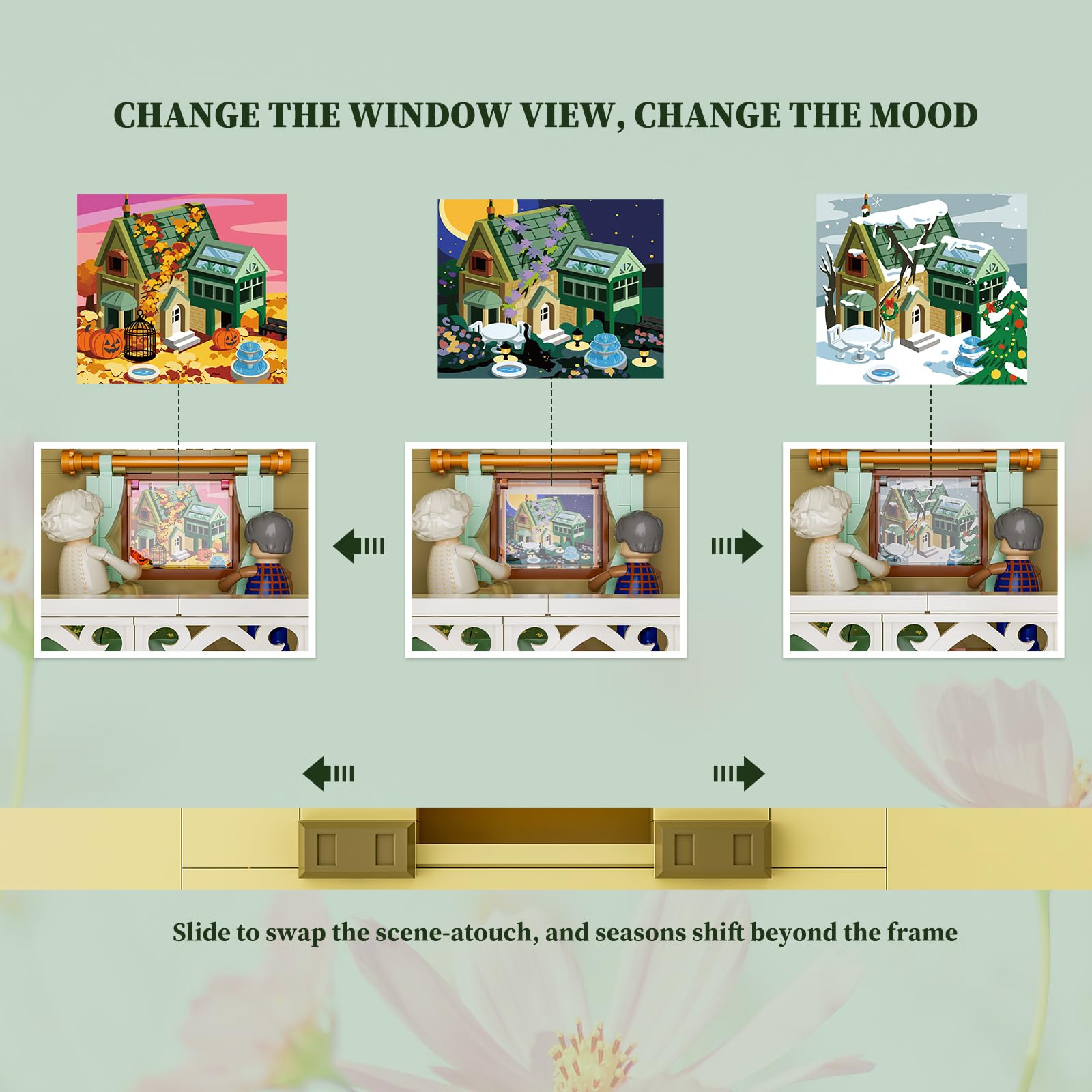 Lumibricks Garden Cottage Lighting Building Bricks Set - 2787 Pcs Retro Garden Cabin House Construction Building Model Set for Adults and Cabin Model Lovers - Image 4