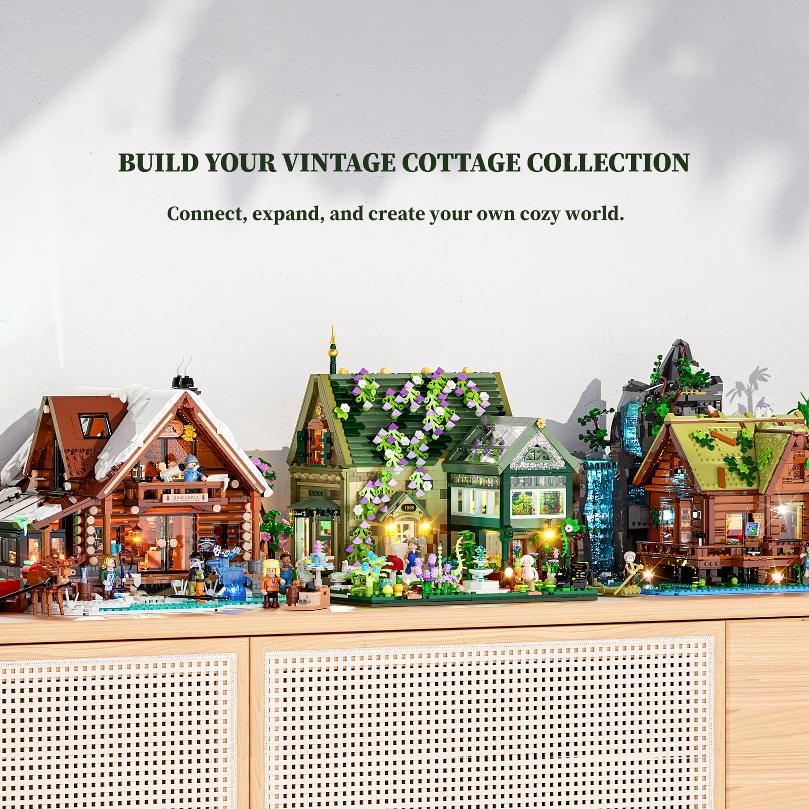 Lumibricks Garden Cottage Lighting Building Bricks Set - 2787 Pcs Retro Garden Cabin House Construction Building Model Set for Adults and Cabin Model Lovers - Image 8