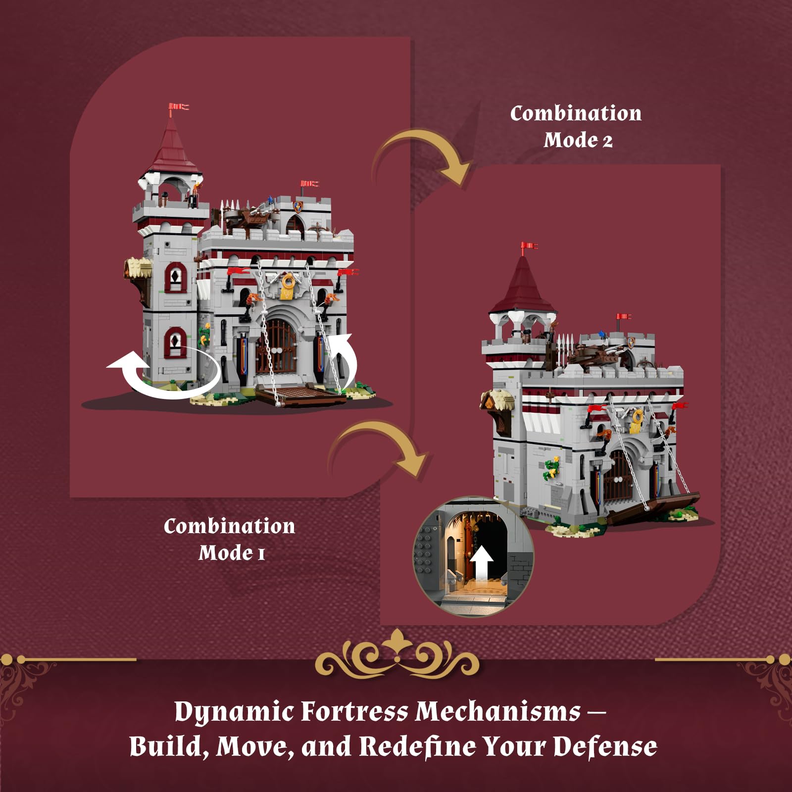 Lumibricks Medieval Castle Armory Lighting Building Bricks Set - Middle Ages City Town Modular Collection Display Kit with Minifigures 2895 Pcs for Adults & Teens - Image 5