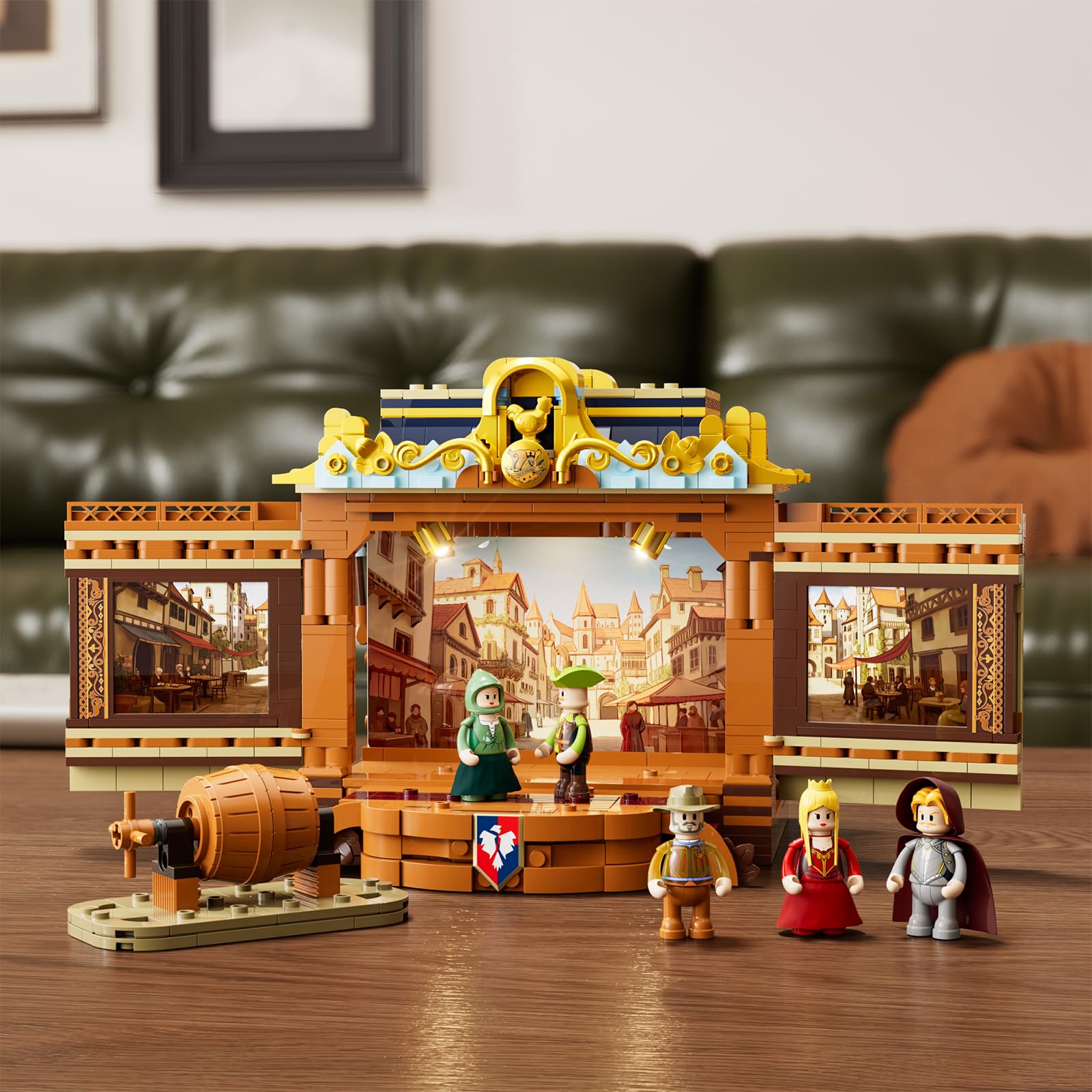 Lumibricks Medieval Troupe Carriage Lighting Building Bricks Set - Middle Ages City Town Playset Multi-Form Modular Collection Display Kit with Minifigures 1248 Pcs for Adults & Teens - Image 7