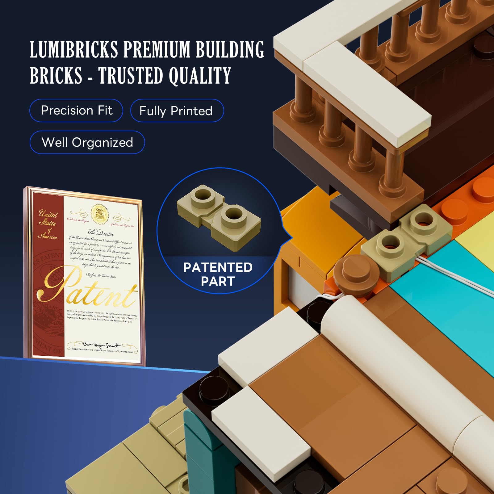 Lumibricks Moon Bar Lighting Building Bricks Set - Road Trip Modular Collection Display Kit with LED and Minifigures 2186 Pcs for Adults & Teens & Marine Enthusiasts - Image 6