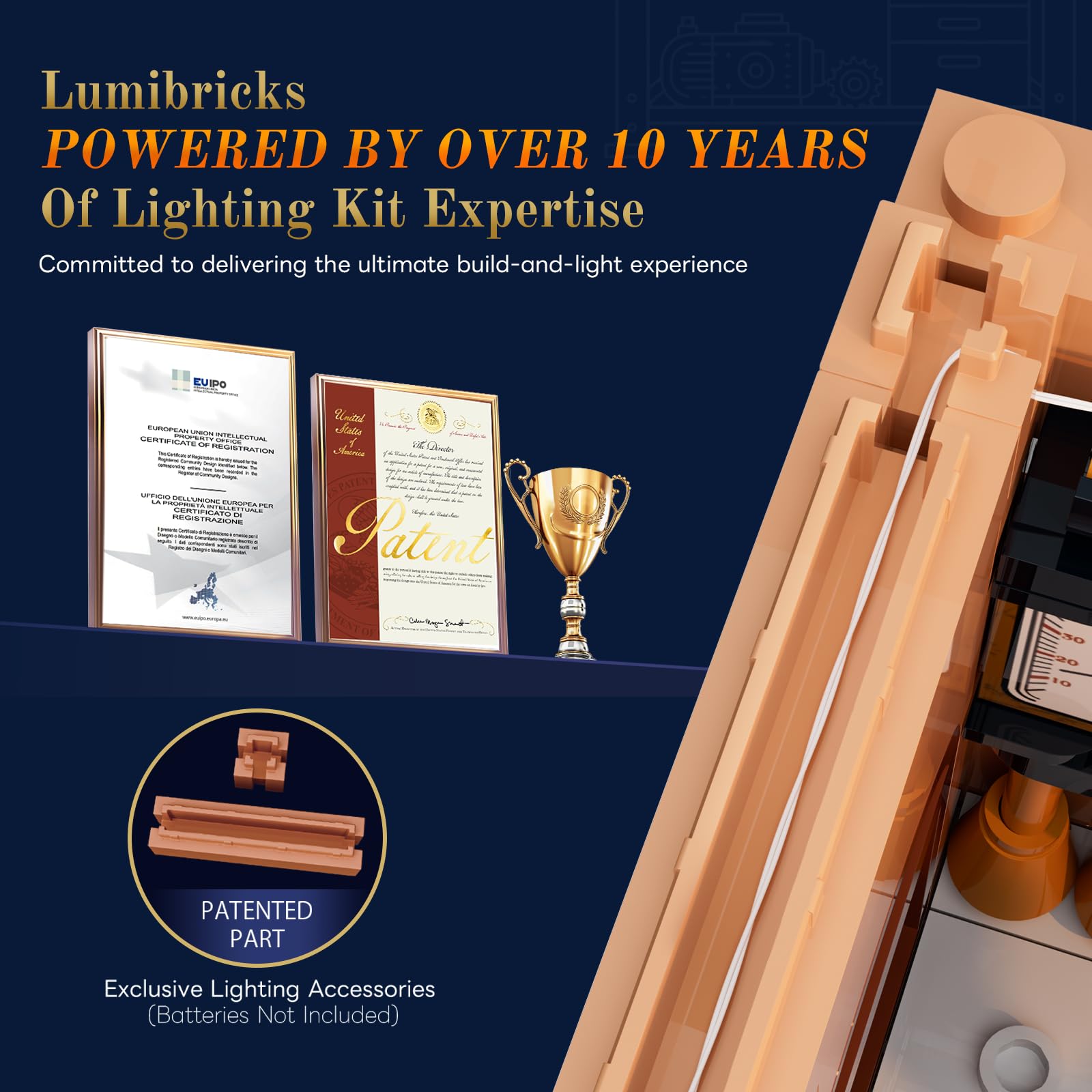 Lumibricks Steampunk Mechanical Workshop Lighting Building-Bricks Set, 2006 Pcs The Sky-Lane Repair Shop Modular Building from Aeronauts Collection Display Set for Adults and Steampunk Lovers - Image 3