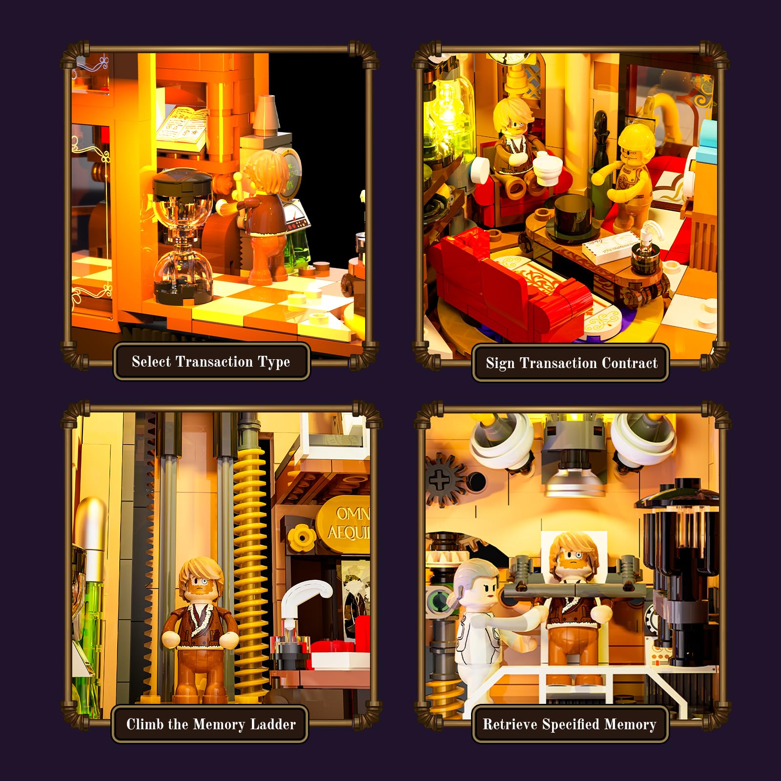 Lumibricks Steampunk Memory Magic Shop Lighting Building-Bricks Set, 2056 Pcs Modular Building from Chrono Custodians Collection Display Set for Adults and Steampunk Lovers - Image 3