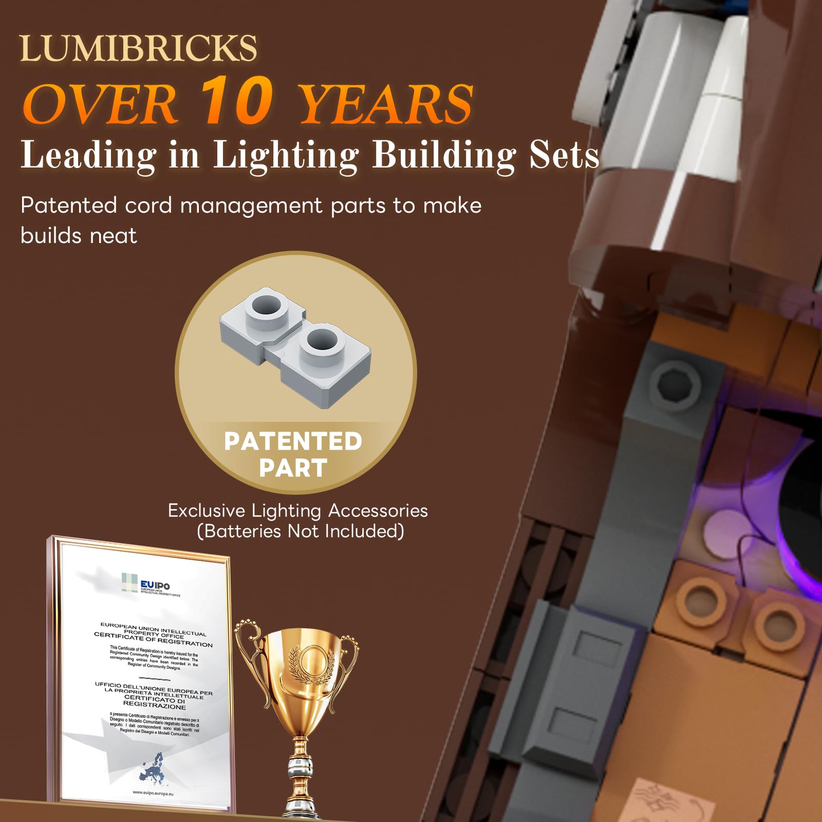 Lumibricks Steampunk Steamphant Lighting Building Bricks Set - Mammoth Model Playset Collection Display kit with Minifigures 1055 Pcs for Adults & Teens & Steampunk Lovers - Image 5