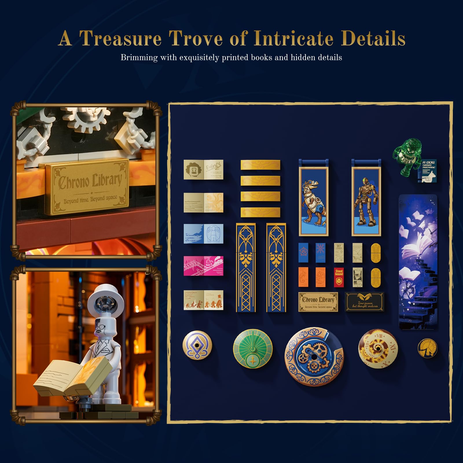 Lumibricks Steampunk Time-Rift Library Lighting Building-Bricks Set, 3187 Pcs Modular Building from Chrono Custodians Collection Display Set for Adults and Steampunk Lovers - Image 5