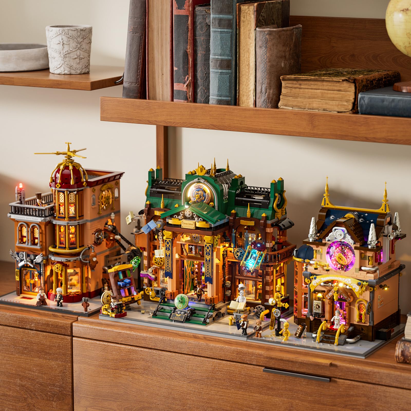 Lumibricks Steampunk Time-Rift Library Lighting Building-Bricks Set, 3187 Pcs Modular Building from Chrono Custodians Collection Display Set for Adults and Steampunk Lovers - Image 6