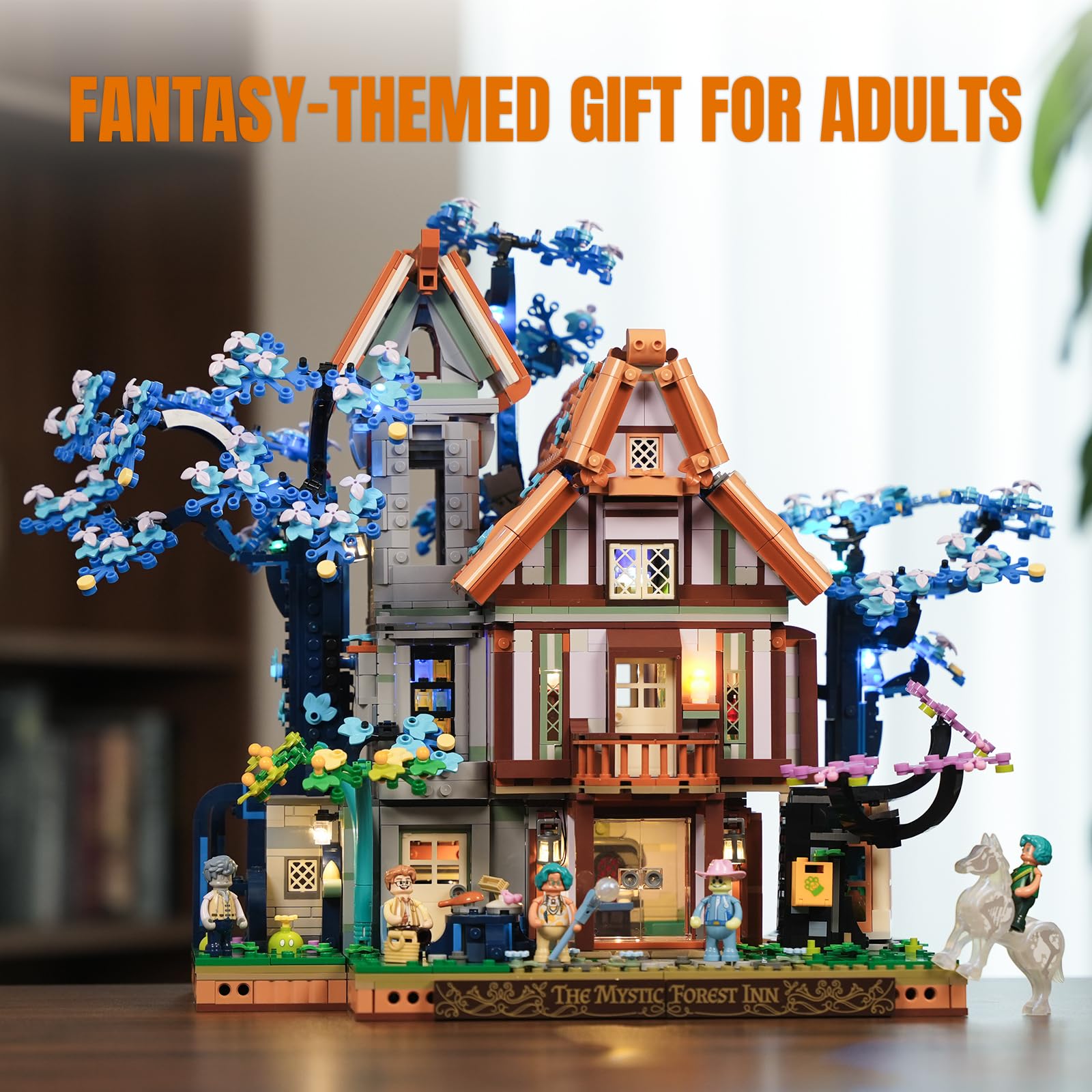 Lumibricks Sylvan-Inn Treehouse Lighting Building-Bricks-Set - 3120 Pcs Elf Hotel Cabin Collection Tree House LED Light Set for Adults and Retro House Collectors - Image 7