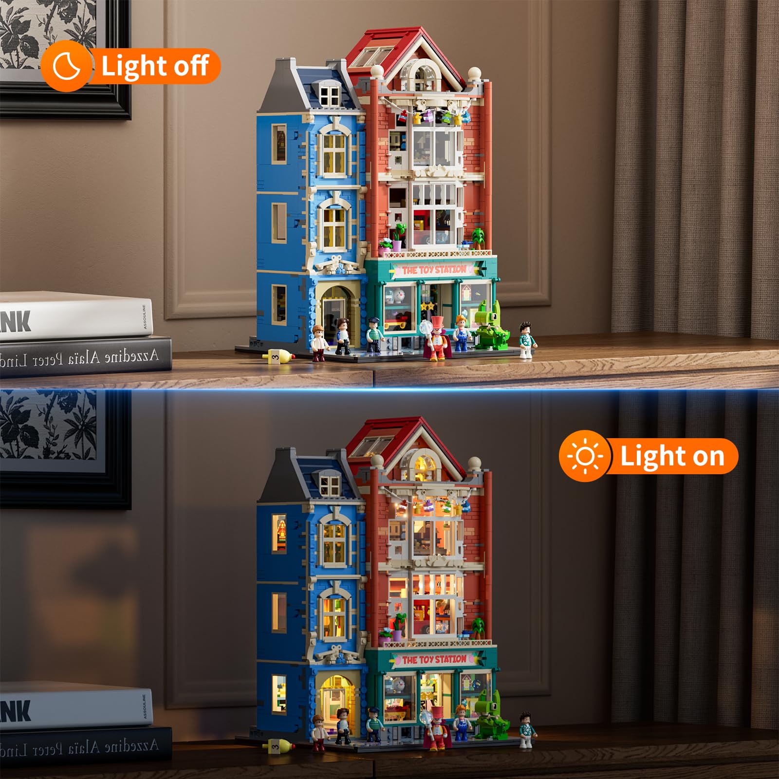Lumibricks Toy-Store Lighting Building-Bricks Set – City Town Modular Townhouse Toy Shop Dollhouse LED Light Display Model 3086 Pcs Construction Kit for Adults and Teens - Image 3