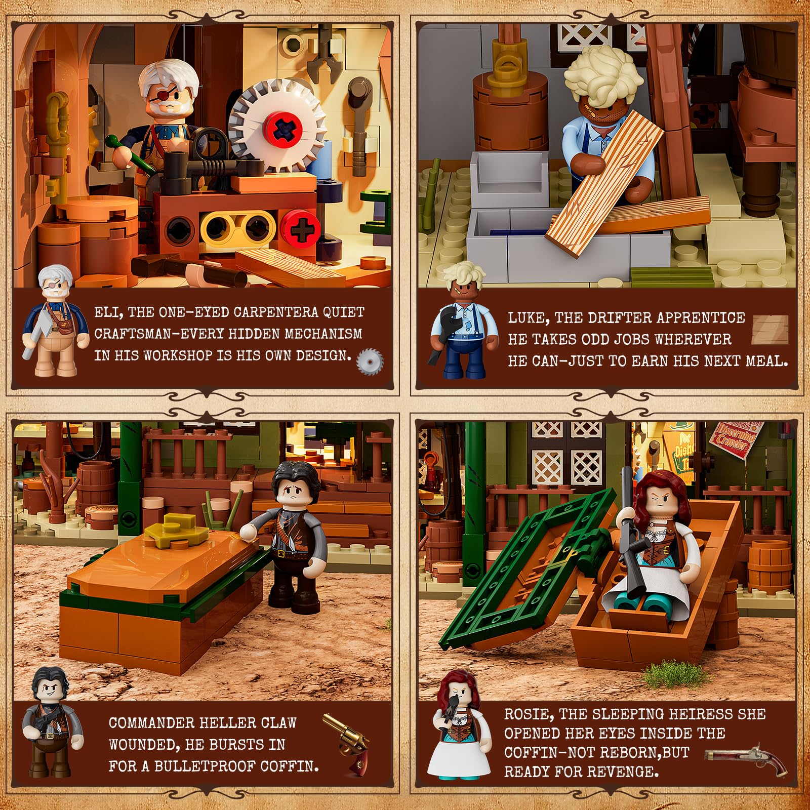 Lumibricks Western Carpentry Workshop Lighting Building Bricks Set - 1832 Pcs The Old West Blacksmith-Shop Light Construction Building Model Set for Adults and West Lovers - Image 4