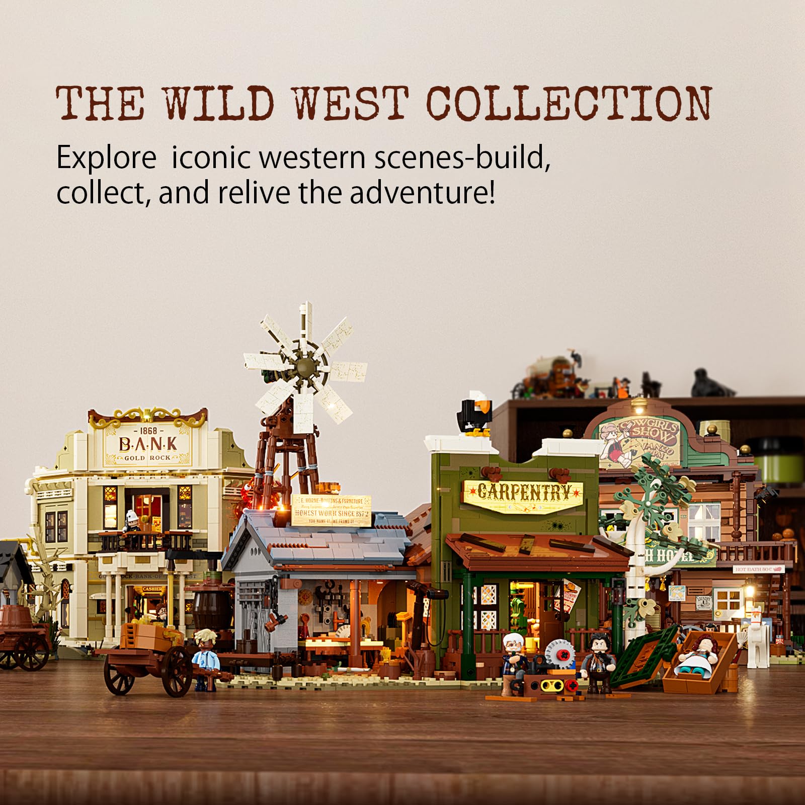 Lumibricks Western Carpentry Workshop Lighting Building Bricks Set - 1832 Pcs The Old West Blacksmith-Shop Light Construction Building Model Set for Adults and West Lovers - Image 7