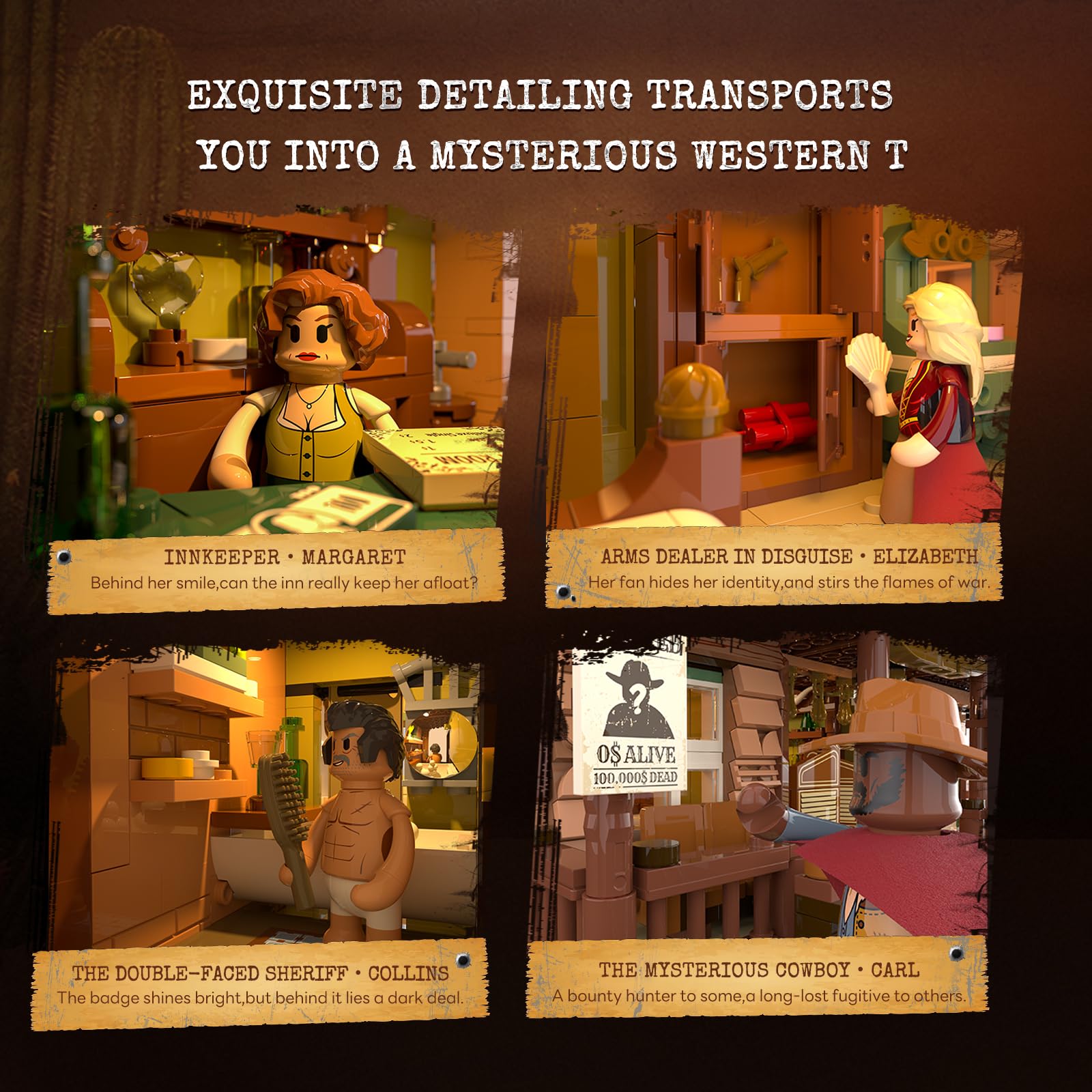 Lumibricks Western-Inn Lighting-Building-Bricks Set - 2682 Pcs The Old West Inn Light Construction Hotel Building Model Set for Adults and West Lovers - Image 6